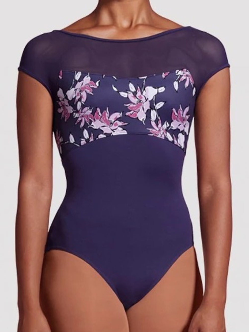 3/$50 Mirella Purple Floral Dance Leotard